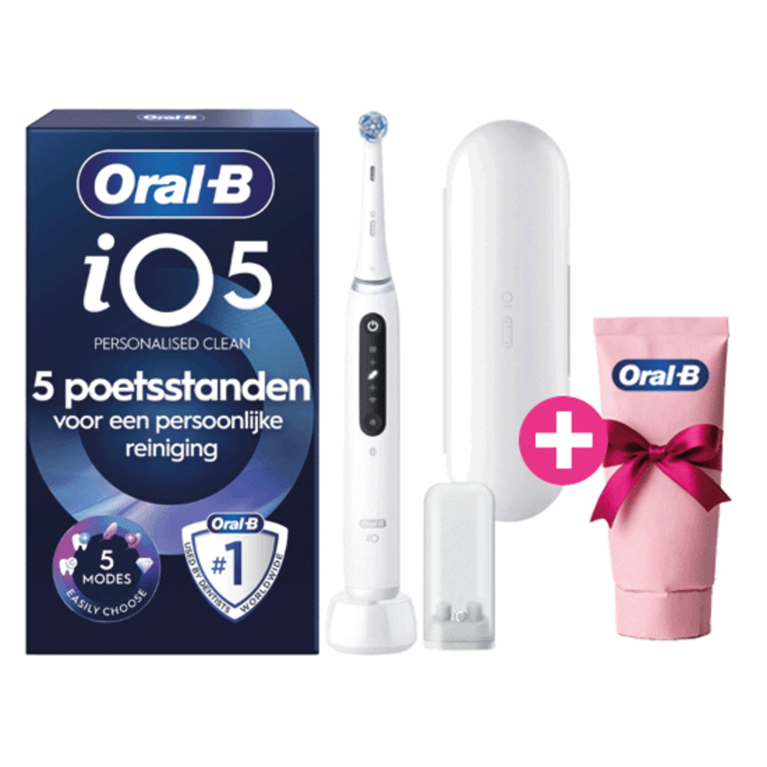 Oral-B iO Series 5N White + 1x Gratis Oral-B 3D-White Arctic Fresh Tandpasta Oral-B Oral-B iO Series 5N White + 1x Gratis Oral-B 3D-White Arctic Fresh Tandpasta