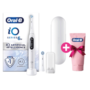 Oral-B Oral-B iO Series 6N White + 1x Gratis Oral-B 3D-White Arctic Fresh Tandpasta Oral-B iO Series 6N White + 1x Gratis Oral-B 3D-White Arctic Fresh Tandpasta