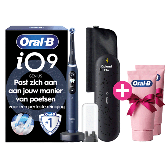 Oral-B iO Series 9 Dark Blue + 2x Gratis Oral-B 3D-White Arctic Fresh Tandpasta Oral-B Oral-B iO Series 9 Dark Blue + 2x Gratis Oral-B 3D-White Arctic Fresh Tandpasta