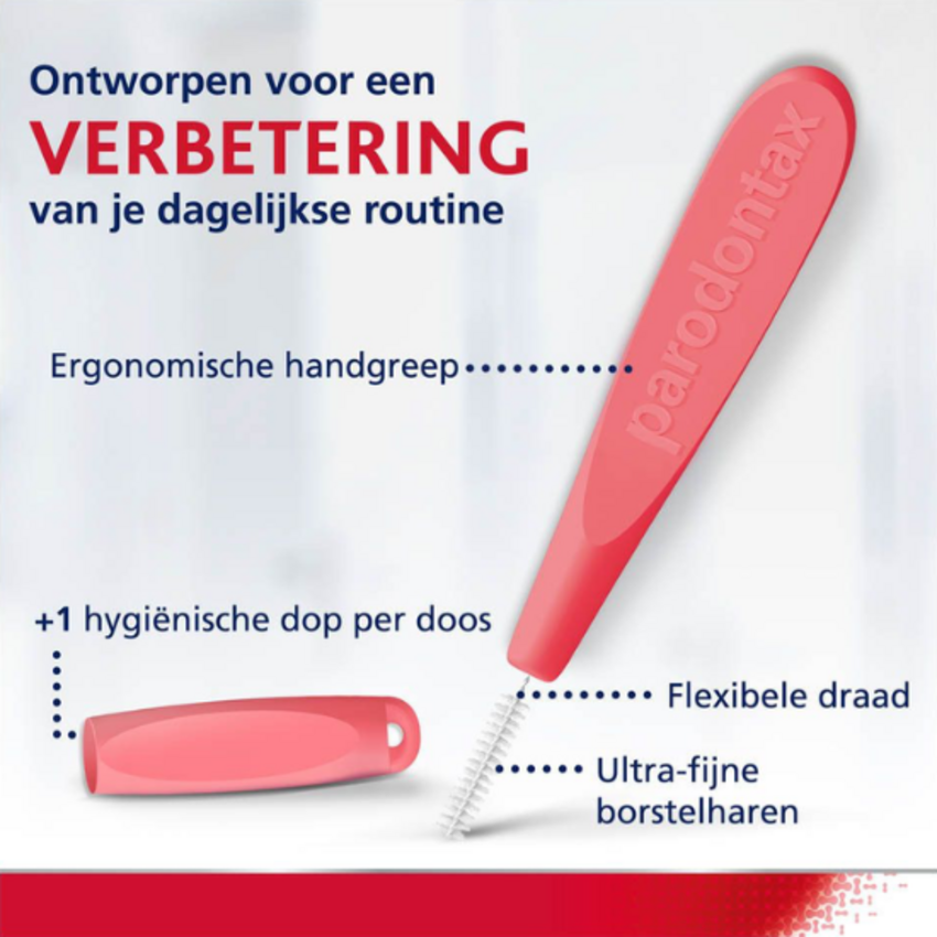 Parodontax Interdentale Ragers 0,5mm ISO 2 Rood - 6 stuks Parodontax Parodontax Interdentale Ragers 0,5mm ISO 2 Rood - 6 stuks
