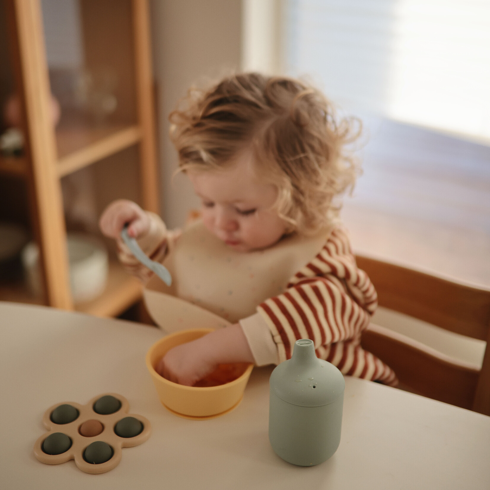 Mushie Silicone Sippy Cup - Cambridge Blue