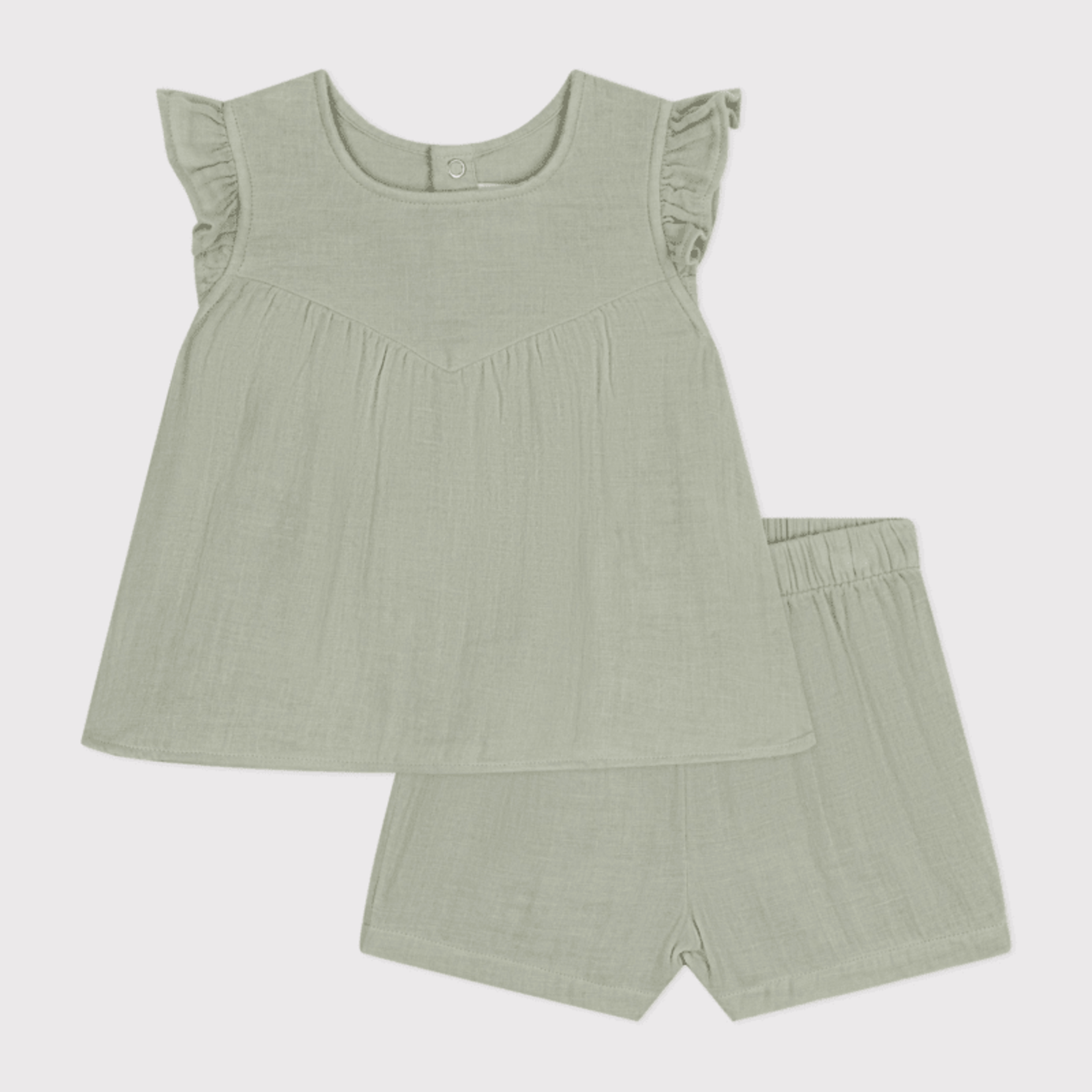 Petit Bateau Babypakje blouse + short - Green