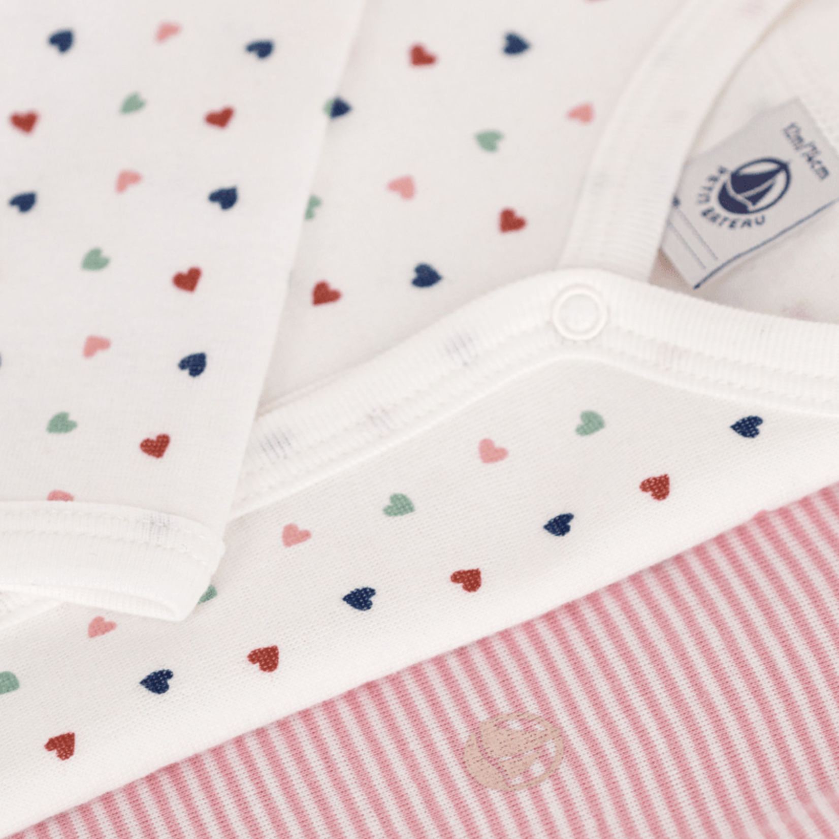 Petit Bateau Pyjamaset Pink Stripes - Confetti Hearts