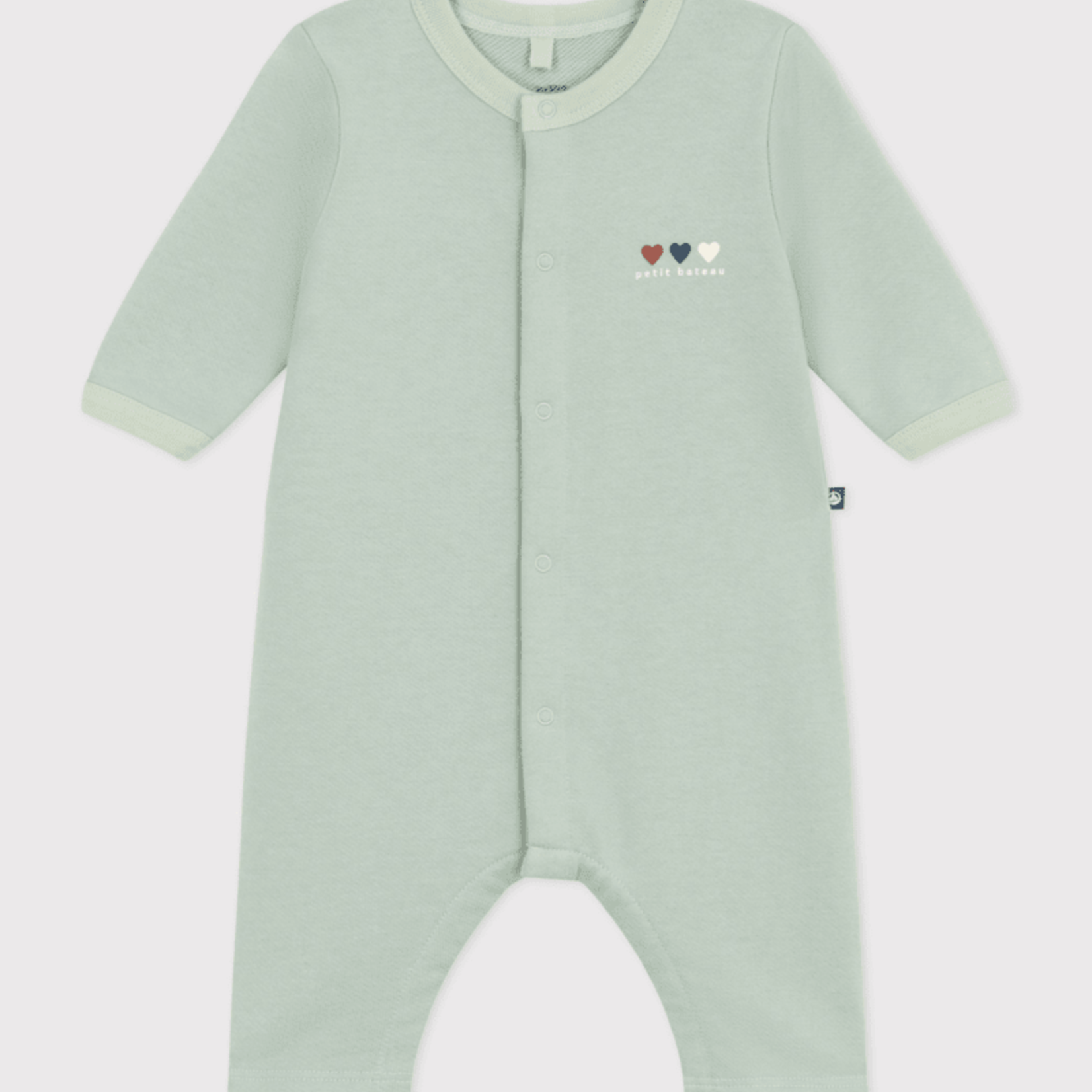 Petit Bateau Onesie Green 3 hearts