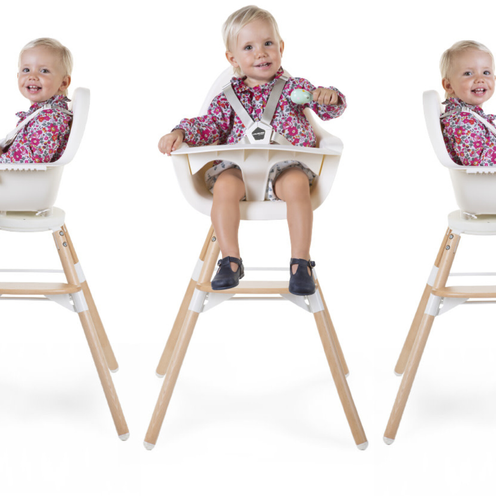 Childhome Evolu 2 Kinderstoel - Verstelbaar In Hoogte (50-75 Cm/*90 Cm) - Naturel Wit