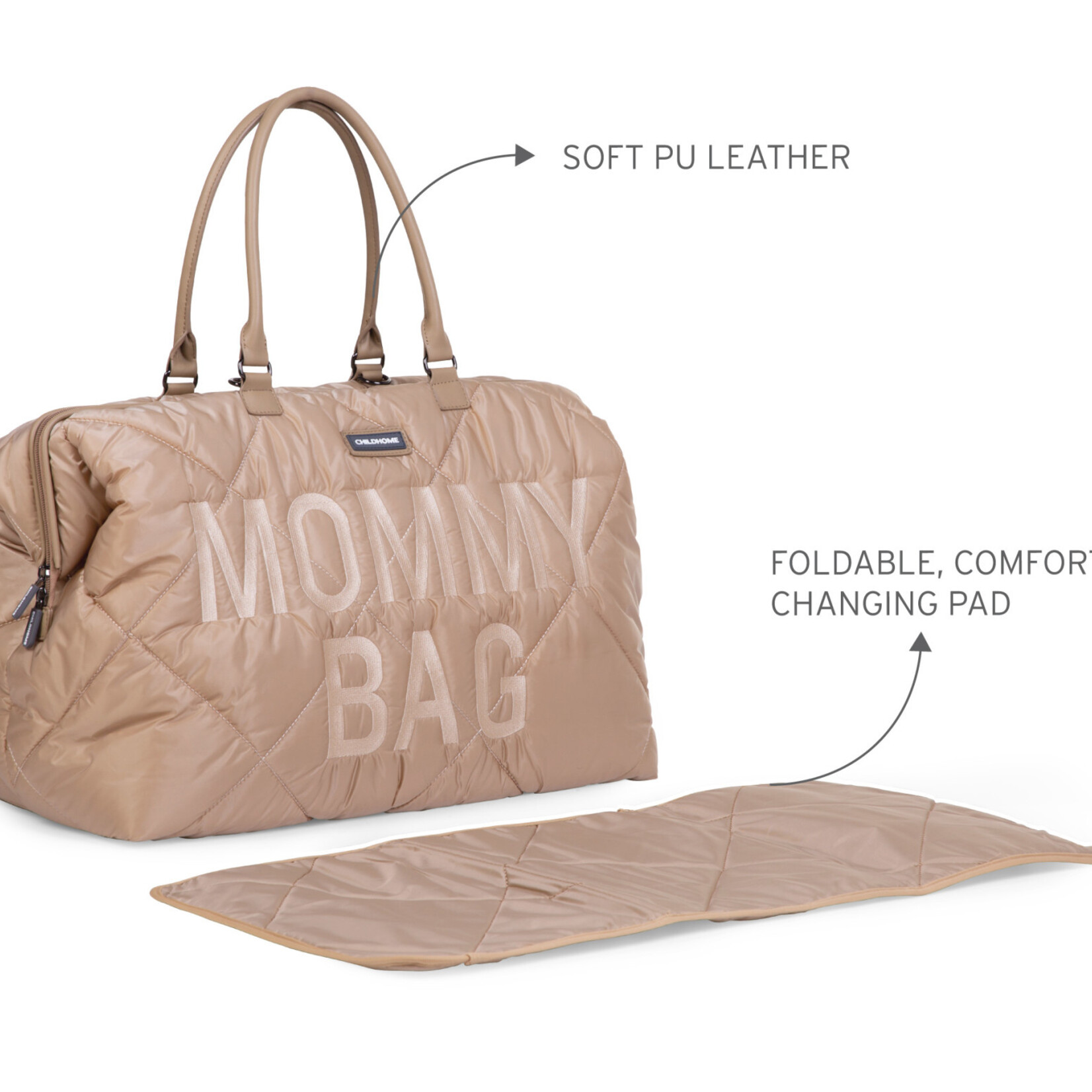 Childhome Mommy Bag ® Verzorgingstas - Gewatteerd - Beige