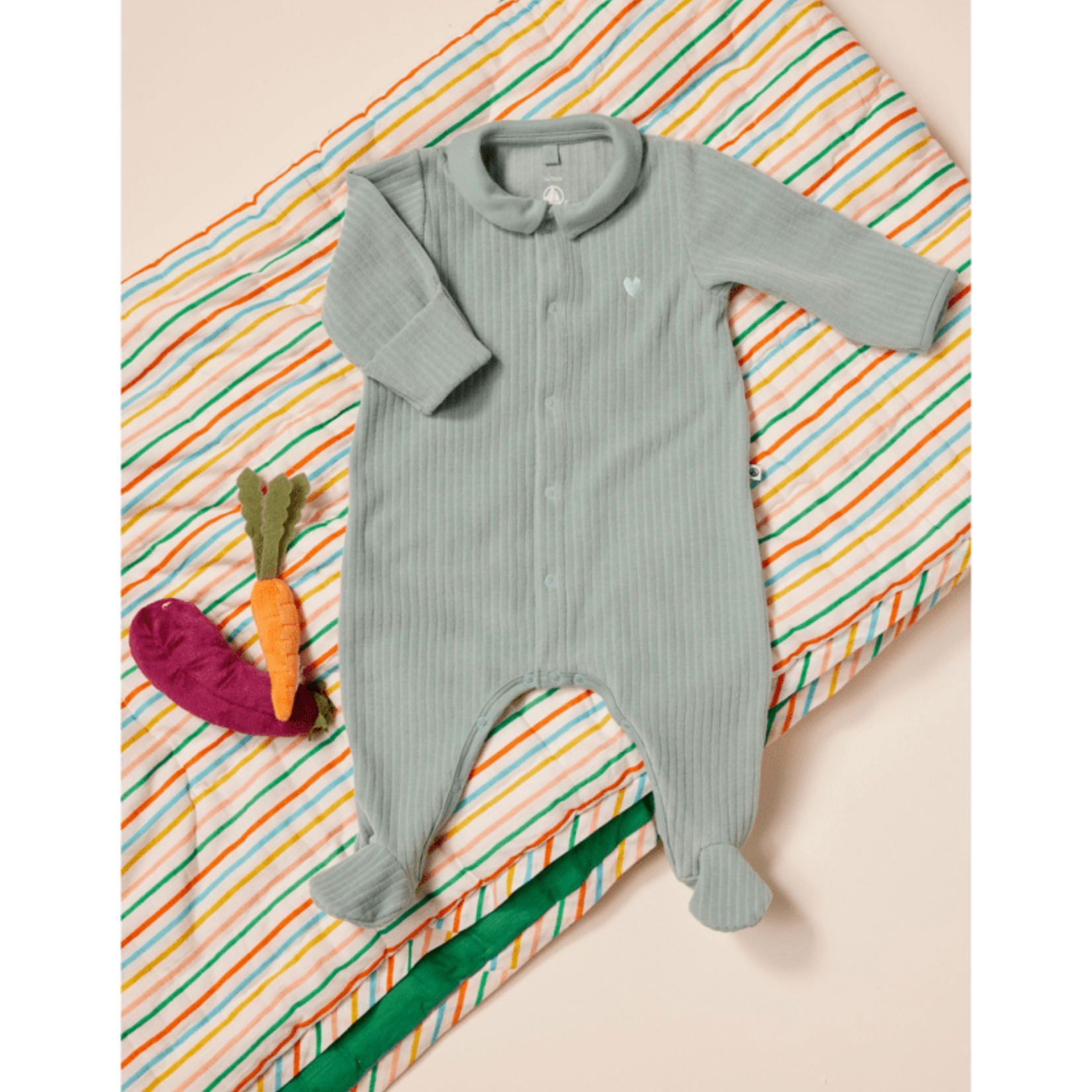 Petit Bateau Pyjama velours groen