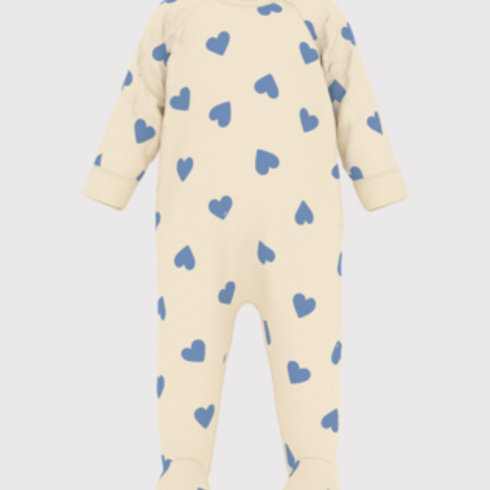 Petit Bateau Babypyjama met blauwe hartjes