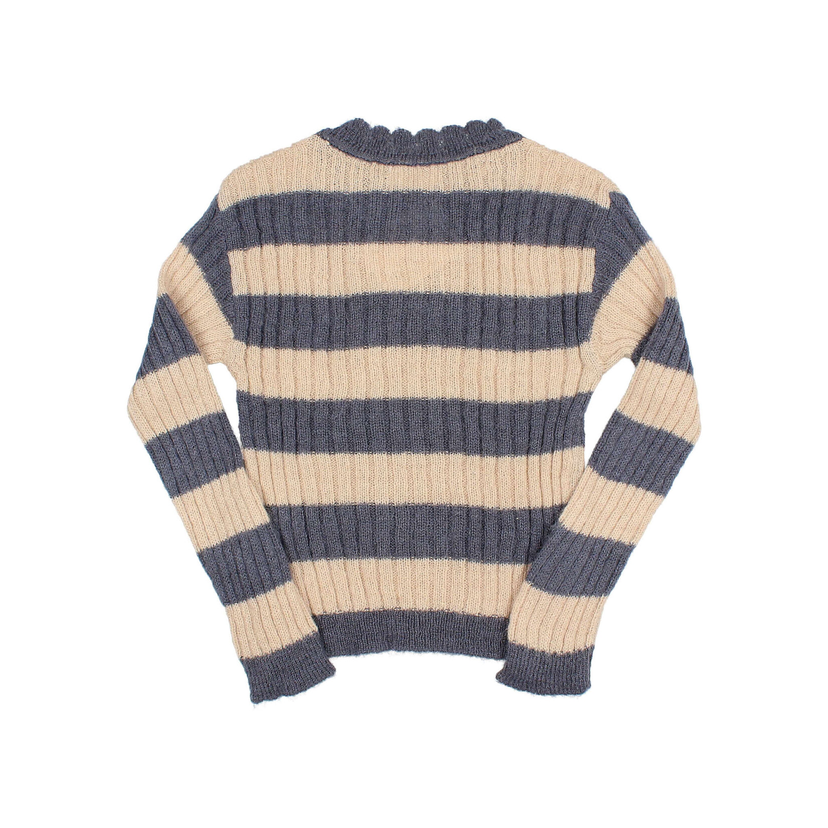 Buho Rib Bands Jumper - Antic Blue