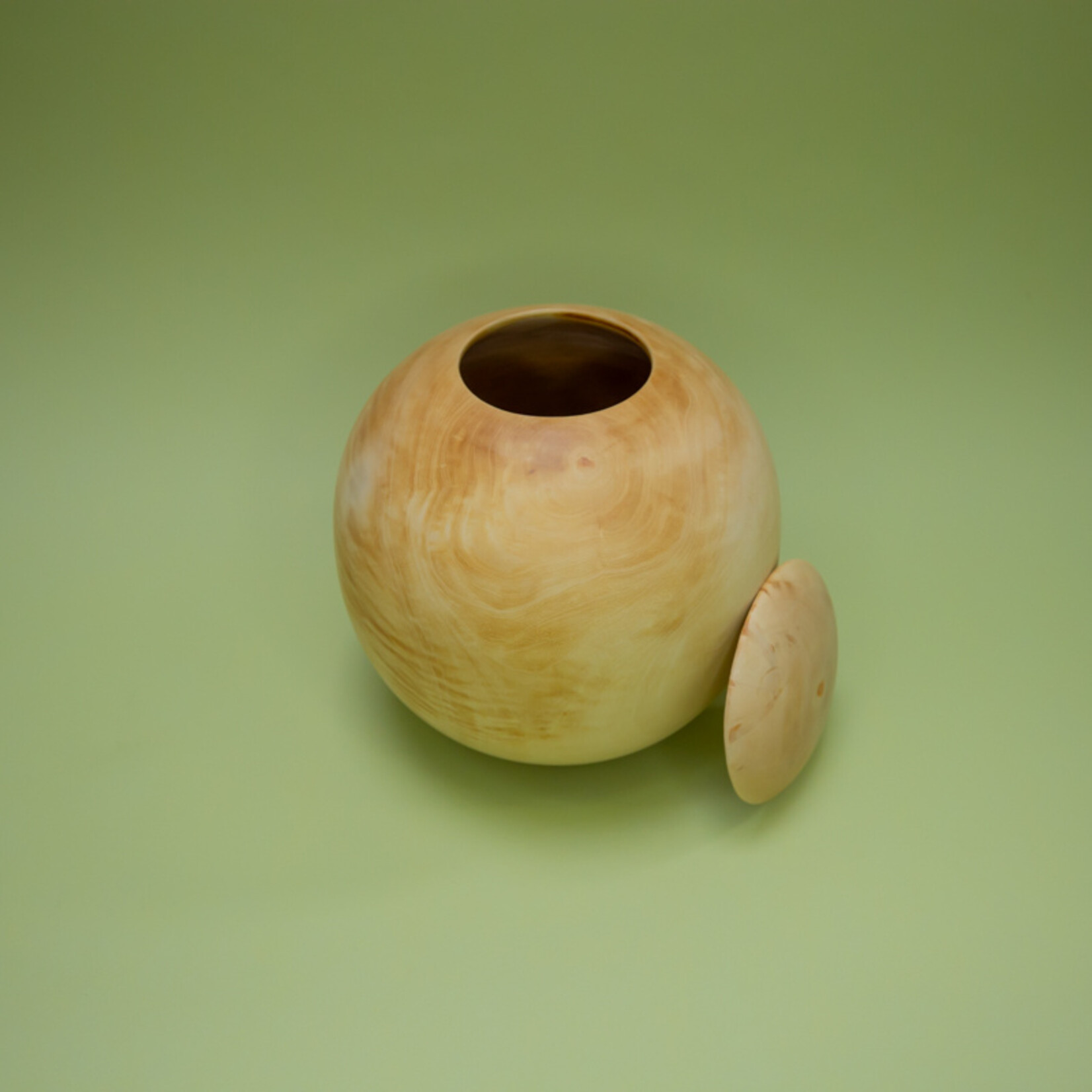 ECO-URN Öko-Urne, runde Kugel, Mangoholz, 23x23cm