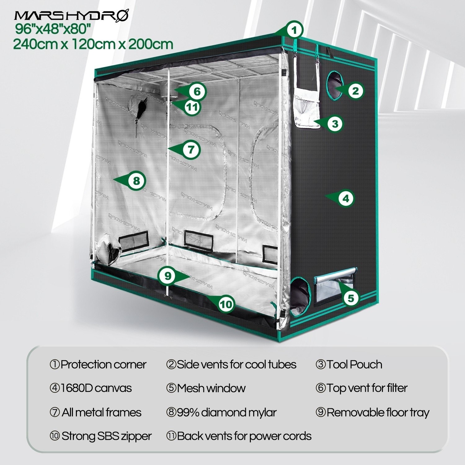 Mars Hydro Kweektent (240x120x200cm)