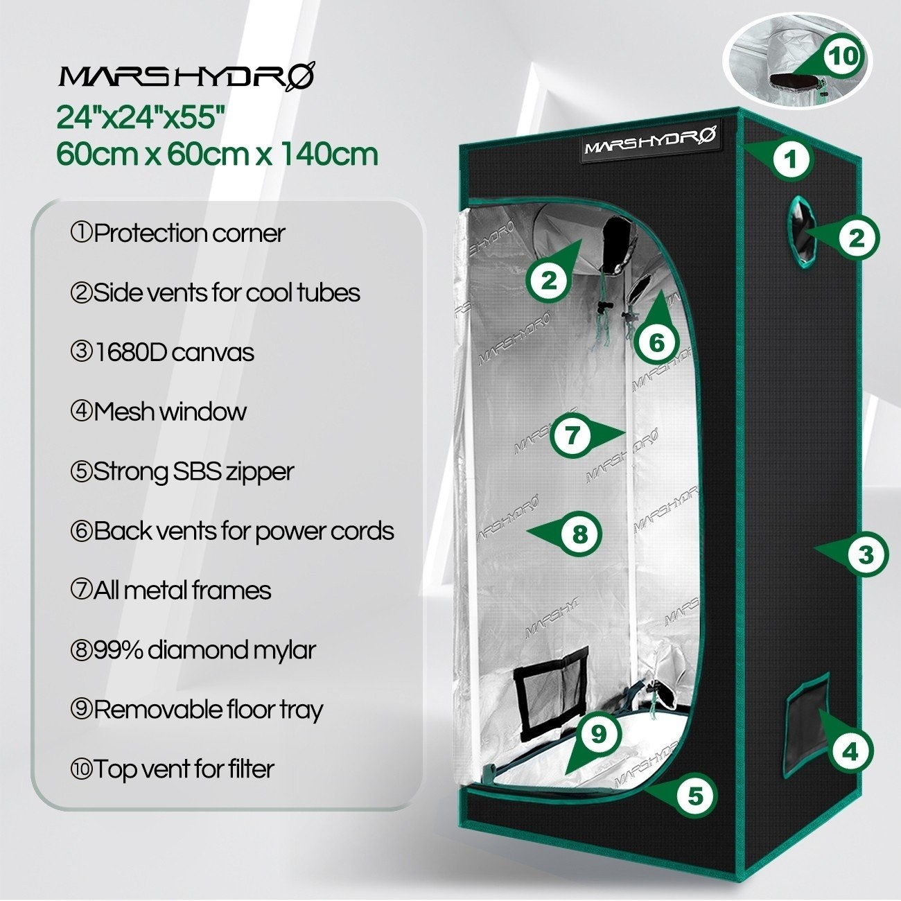Mars Hydro Kweektent (60x60x140cm)