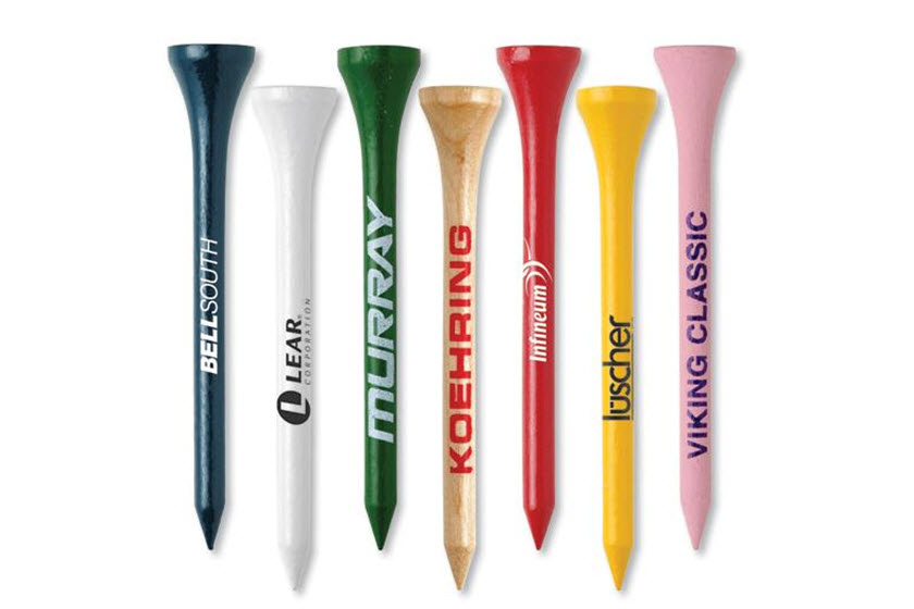 Houten Tees 70mm met logo