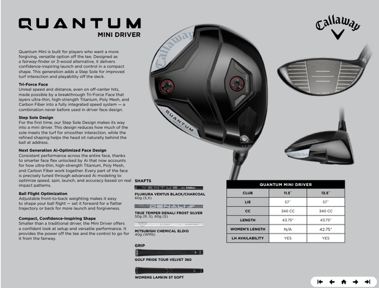 Callaway Quantum Mini Driver