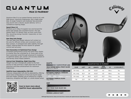 Callaway Quantum Max-Draw Fairwaywood