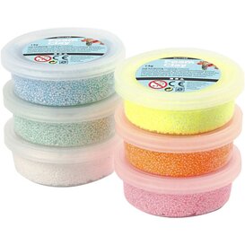 FOAM CLAY - pastelkleuren glitter (6x14gr)