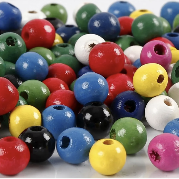 Creativ Company | Houten Kralen Mix - Basis Kleuren
