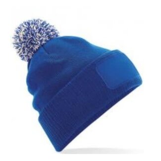 Beechfield | Snowstar Patch Beanie - Bright Royal/ Off white