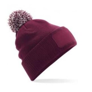 Beechfield | Snowstar Patch Beanie - Burgundy / Off white