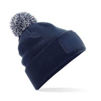 Beechfield | Snowstar Patch Beanie - French Navy / Light Grey