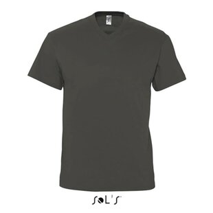 Men T-shirt V-hals - Dark Grey (solid)
