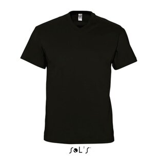 Men T-shirt V-hals - Deep Black