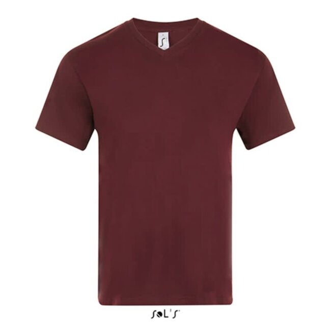 Men T-shirt V-hals - Oxblood