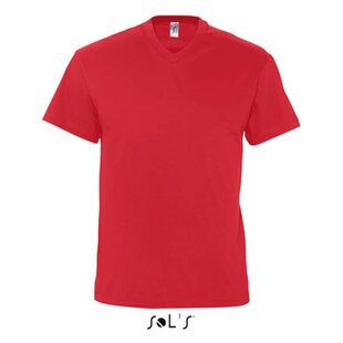 Men T-shirt V-hals - Red