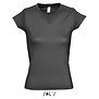Women T-shirt V-hals - Dark Grey  (solid)