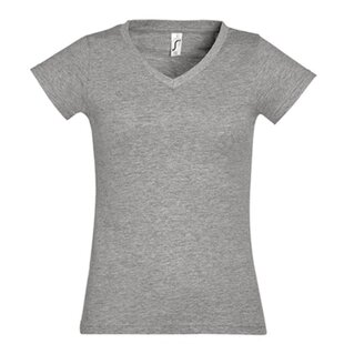 Women T-shirt V-hals - Grey Melange