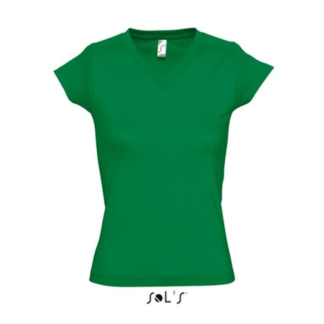 Women T-shirt V-hals - Kelly Green