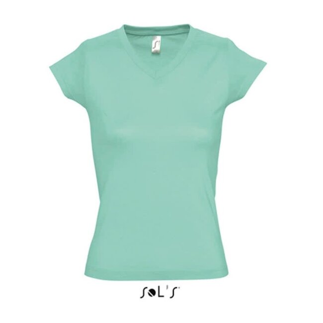 Women T-shirt V-hals - Mint