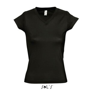 Women T-shirt V-hals - Deep Black