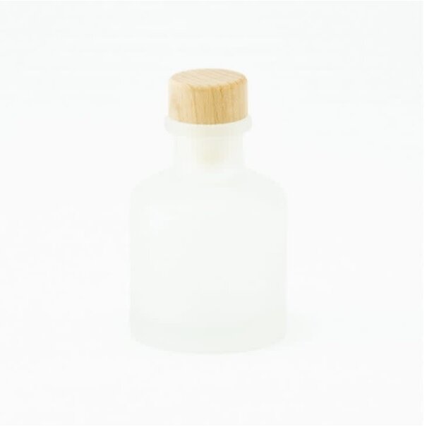 Geurflesje Frosted Wit - Houten Dop 50ml