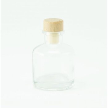 Geurflesje Transparant - Houten Dop 50ml