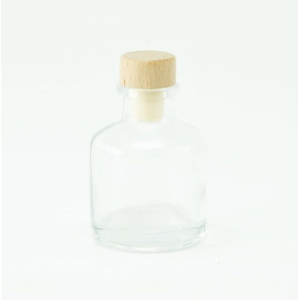 Geurflesje Transparant - Houten Dop 50ml
