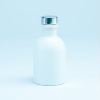 Luxe fles Wit- Zilveren Dop / 250ml LARGE