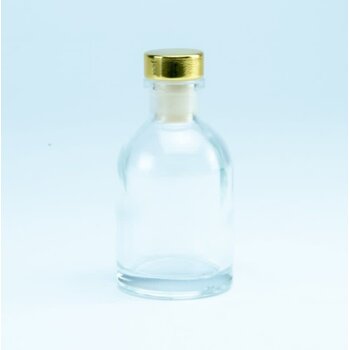 Luxe flesje Transparant - Gouden Dop 50ml