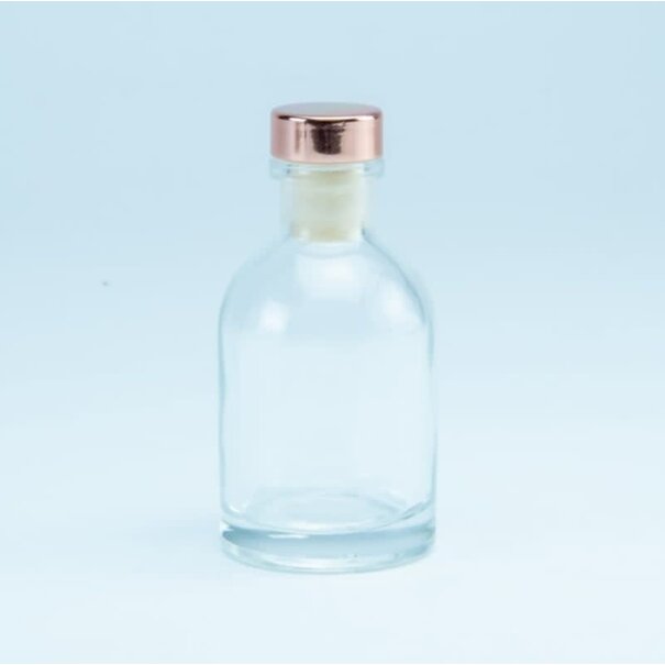 Luxe flesje Transparant - Rosé Dop 50ml