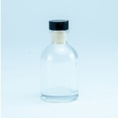 Luxe flesje Transparant - Zwarte Dop 50ml