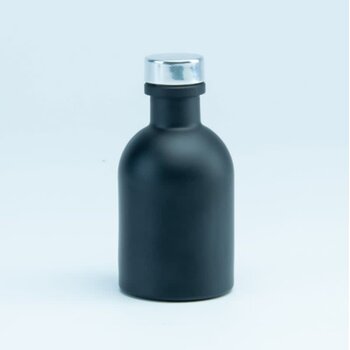 Luxe flesje Zwart - Zilveren Dop 50ml