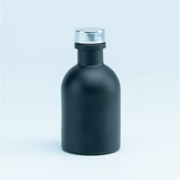 Luxe flesje Zwart - Zilveren Dop 50ml
