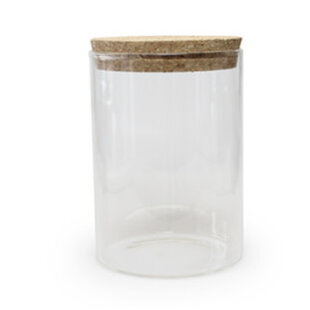Bokaal TRANSPARANT 700ml met deksel kurk