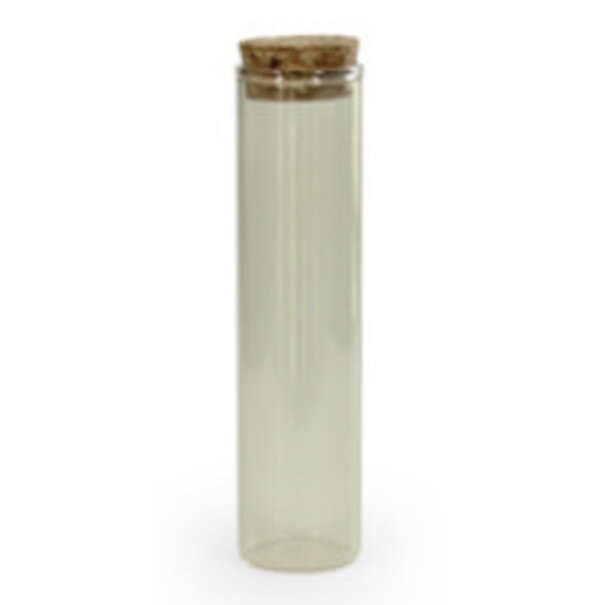 Glazen COTTON tube met deksel kurk