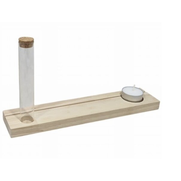 Kaarthouder A3 Formaat rubberwood Ø proefbuisje & Ø  waxinelichthouder