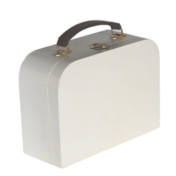 Houten koffertje wit (23cm)