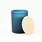  Geurkaars LARGE met houten deksel - Frosted MARINEBLAUW
