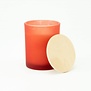Geurkaars LARGE met houten deksel - Frosted TERRACOTTA