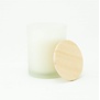 Geurkaars LARGE met houten deksel - Frosted WIT