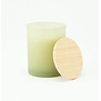 Geurkaars LARGE met houten deksel - Frosted ZIJDEGROEN